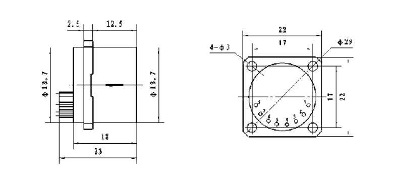 Quartz flexible accelerometer dimension