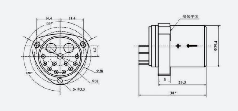 quartz flexible accelerometer dimension